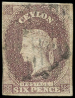 CEYLAN 5 : 6p. Brun-lilas, Obl., TB. C - Ceylon (...-1947)