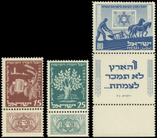 ** ISRAEL 46/48 : 50 Ans Du Fonds National Avec Tabs, TB - Autres & Non Classés