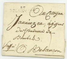 87 DELLEMONT Delemont 1798 Pour Besancon Pressée à Un Regisseurs Des Fondeurs De Bombes - 1792-1815: Conquered Departments