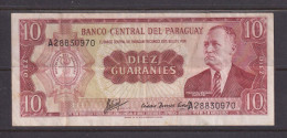 PARAGUAY - 1952 10 Guaranies Circulated Banknote As Scans - Paraguay