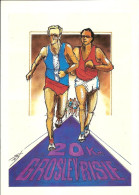 CPM - ATHLETISME - COURSE A PIED - 20 KM DE GROSLEY SUR RISLE 1990 - ILLUSTRATEUR E.QUENTIN - Athlétisme