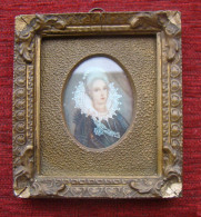 Portrait Miniature De Femme.. - Huiles