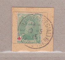 1914 Nr 129 Gestempeld Op Fragment.Rode Kruis.OBP 5 Euro. - 1914-1915 Rode Kruis