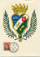 ALGERIE CARTE MAXIMUM DU N°337D ARMOIRIES DE LA VILLE D'ALGER AVEC OBLITERATION ALGER 9-12-1957 PHILATELIE - Maximum Cards