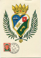 ALGERIE CARTE MAXIMUM DU N°337D ARMOIRIES DE LA VILLE D'ALGER AVEC OBLITERATION ALGER 9-12-1957 PHILATELIE - Maximumkarten