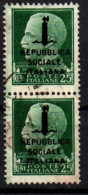 1944 - Italia - Repubblica Sociale 490 Imperiale - Coppia  ------ - Afgestempeld