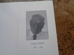 Doodsprentje/Bidprentje   André CASIER   Cagny-Calvados (Fr) 1920-1996 Ieper  (Wdr Yvonne GOBYN) - Religion & Esotérisme
