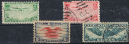 Lote 4 Sellos Estados Unidos, Air Mail, Yvert Num 22-23-24-25 º - 1a. 1918-1940 Used