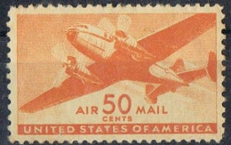 Sello 50 Ctvos Estados Unidos, Air Mail USA , Yvert Num 32 * - 1b. 1918-1940 Unused