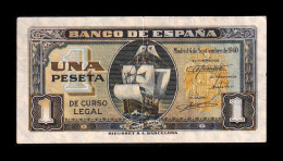 España Spain 1 Peseta Carabela 1940 Pick 122 Sin Serie Ebc Xf - 1-2 Peseten