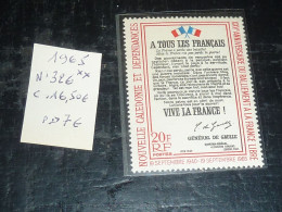 NOUVELLE CALEDONIE 1965 N°326 XXV° Anniversaire Du Ralliement A La France Libre - NEUF SANS CHARNIERE (CV) - Unused Stamps