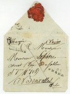 91 FURNES CHARGE Port Payé Chargée Pour Bruxelles Enveloppe LSC Rare - 1792-1815 : Departamentos Conquistados