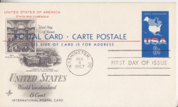 CP Max "USA World Vacationlandl" Obl. Washington Le 4 Dec 1967 Sur Entier USA 8c - Cartoline Maximum