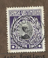 Timbre  -   Antilles Danoises  -  Croix Rouge - Dansk  Vestindien - Annee   Julen1907 - Antillas Holandesas