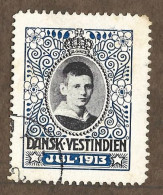 Timbre  -   Antilles Danoises  -  Croix Rouge - Dansk  Vestindien - Annee   Julen  1913 - Antille
