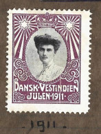 Timbre  -   Antilles Danoises  -  Croix Rouge - Dansk  Vestindien - Annee   Julen  1911 - Antillas Holandesas