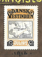 Timbre  -   Antilles Danoises  -  Croix Rouge - Dansk  Vestindien - Annee   Julen  1912 - Antillas Holandesas