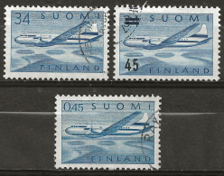 FINLANDE: Obl., PA N° YT 5, 7 Et 8, TB - Used Stamps