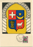 ALGERIE CARTE MAXIMUM DU N°337E ARMOIRIES DE LA VILLE DE SETIF AVEC OBLITERATION SETIF 24-5-1958 CONSTANTINE - Maximumkarten