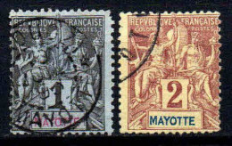 Mayotte - 1892   -  N° 1 / 2  - Oblitéré - Used - Oblitérés