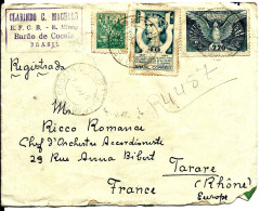 3 Timbres BRÉSIL Sur Enveloppe 1947 REGISTRADA - Cartas & Documentos