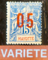 LP3972/426 - 1912 - COLONIES FRANÇAISES - MAYOTTE - N°23 NEUF* - VARIETE >>> Chiffres Espacés - Ongebruikt