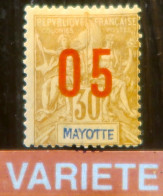 LP3972/427 - 1912 - COLONIES FRANÇAISES - MAYOTTE - N°26 NEUF* - VARIETE >>> Chiffres Espacés - Unused Stamps