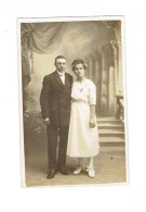 Cpa - Carte Photo Albert Malbot Louhans - Non Identifiée - Mariés Femme Robe Blanche De Mariée Homme - Noces