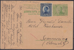 ⁕ Kingdom Of Serbs, Croats & Slovenes 1921 (Yugoslavia) ⁕ Beograd - Semmering (Austria) ⁕ Stationery Postcard - Entiers Postaux