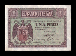 España Spain 1 Peseta Burgos Febrero 1938 Pick 107 Serie B Sc- AUnc - 1-2 Pesetas