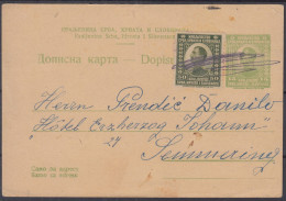 ⁕ Kingdom Of Serbs, Croats & Slovenes 1921 ⁕ Beograd -Hotel Erzherzog Johann, Semmering ⁕ Stationery Postcard - Entiers Postaux