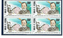 186 Poste Aérienne Wallis Et Futuna Louis Pasteur Bloc De 4 - Unused Stamps