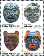 180551 MNH ESTADOS UNIDOS 1980 ARTE POPULAR AMERICANO. MASCARAS INDIAS - Unused Stamps