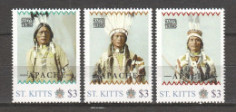 St Kitts - MNH Set NATIVE AMERICAN TRIBES - APACHE INDIANS - American Indians