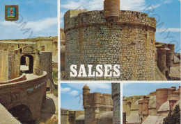 CARTOLINA  SALSES,PYRENEES ORIENTALES,FRANCIA-ARTS ET COULEURS DU ROUSSILLON SALSES-LE CHATEAU-FORT-NON VIAGGIATA - Salses