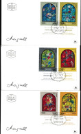 Israël 1973 Y&T 510 à 515. Série Sur FDC. Vitraux De Marc Chagall I, Lévi, Siméon, Ruben, Issachar, Zabulon, Juda - Glasses & Stained-Glasses