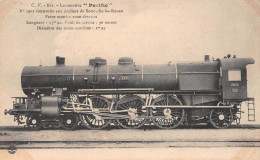 SOTTEVILLE-les-ROUEN (Seine-Maritime) - Locomotive Pacific Construite Aux Ateliers - Voyagé 1909 (2 Scans) 7 R De Paris - Sotteville Les Rouen