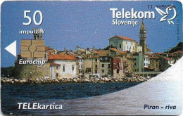 Slovenia - Telekom Slovenije - Slovenian Littoral - Piran Riva, Gem5 Red, 03.2002, 50Units, 9.972ex, Used - Slowenien