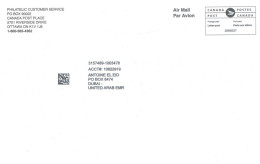 CANADA  -  2023, POSTAGE PRE PAID MACHINE FRANKING COVER TO DUBAI. - Covers & Documents