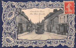 SOTTEVILLE-les-ROUEN (Seine-Maritime) - Rue Pierre Corneille - Tramway, Café De La Liberté - Voyagé 1910 (2 Scans) - Sotteville Les Rouen