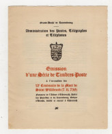 LUXEMBOURG - Grand Duché De Luxembourg - ECHTERNACH 1938 - 12ème Centenaire De La Mort De Saint Willibrorb - Cartas & Documentos