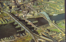 United Kingdom PPC Newcastle-Upon-Tyne Airview NEWCASTLE-UPON-TYNE 1971 Denmark 3½p. QEII. Stamp (2 Scans) - Newcastle-upon-Tyne