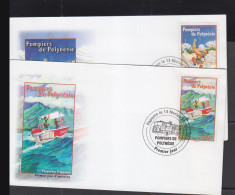 RESCUE SERVICES - FRENCH POLYNESIA-  2009- RESCUE SET OF 2 ON 2 ILLUSTRATED FIRST DAY COVER  - Accidentes Y Seguridad Vial