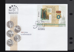 RELGION - HUNGARY - 2017 - MARTHIN LUTHER SOUVENIR SHEET ON ILLUSTRATED FDC  - Théologiens