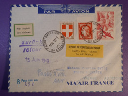 N0   FRANCE   BELLE LETTRE 1931 PARIS A WIEN AUTRICHE+N°830+ RETOUR +AEROPHILATELIE +AFF. INTERESSANT+++ - 1927-1959 Lettres & Documents