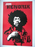 JIMI HENDRIX Poster Dimension Environ 61 X 91 Cm Portrait Fond Rouge - Affiches