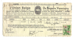 Timbres à 0,30 Sur Quittance Union Belge.1944.Adelaire,Mohiville - Documentos