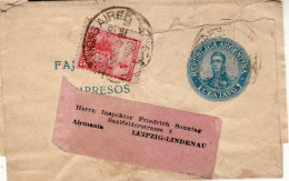 ARGENTINA 1907 WRAPPER SENT FROM BUENOS AIRES TO LEIPZIG LINDENAU - Storia Postale
