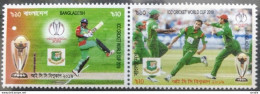 2019 BANGLADESH ICC Cricket World Cup 2019 England And Wales Batsman Bat BCB Logo 2v Se-tenant MNH - Cricket