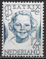 Blauwe Punt Onder De B In 1946 Prinsessenzegels 12½ + 7½ Ct Blauw NVPH 459 Ongestempeld - Plaatfouten En Curiosa